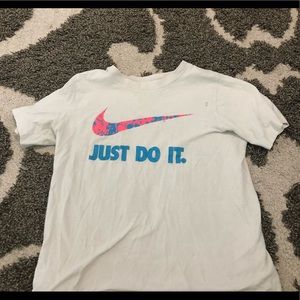 Pink and blue Nike splatter tee